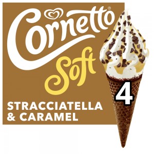 4 Cornetto Soft Stracciatella & Caramel